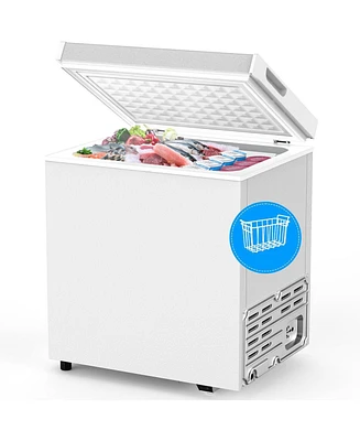 Zafro 1.8 Cu. Ft. Chest Freezer – This compact, freestanding freezer features a removable basket, adjustable temperature, and a top-opening doo