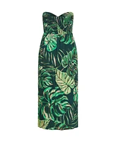 City Chic Plus Peta Palm Maxi Dress
