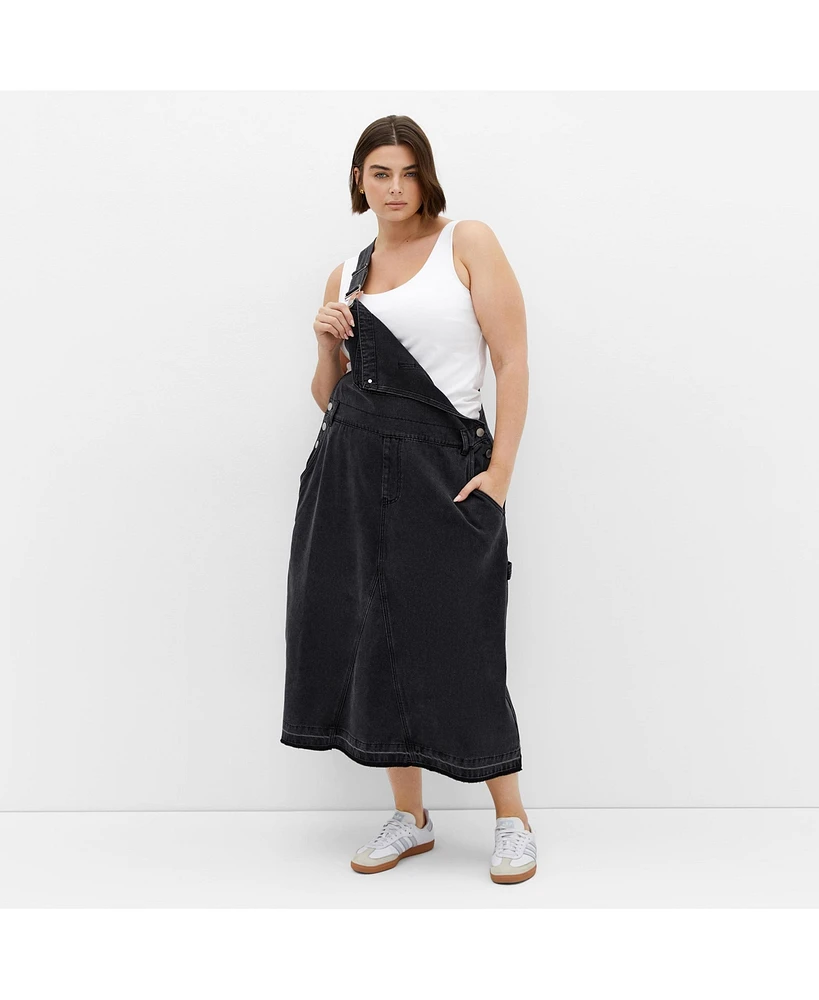 City Chic Plus Pinafore Midi Dress