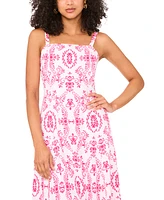 Msk Women's Printed Square-Neck Sleeveless Maxi Dress