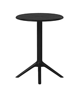 23.5" Outdoor Polypropylene Resin Round Patio Bistro Dining Table for 2