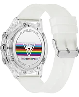 Guess Men's Multi-Function Clear Silicone Strap Watch, 48mm