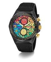 Guess Men's Multi-Function Black Silicone Strap Watch