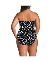 Lands' End Plus Slender Suit Wrap Bandeau One Piece Swimsuit