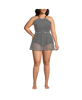 Lands' End Plus Crochet Monokini Swim Dress Swimsuit