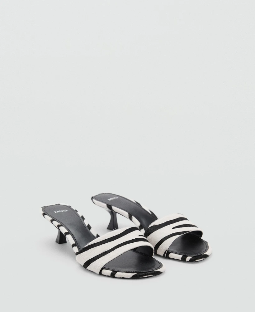 Mango Women's Zebra Hair Leather Sandals