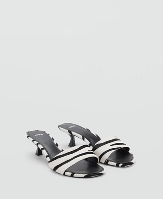 Mango Women's Zebra Hair Leather Sandals