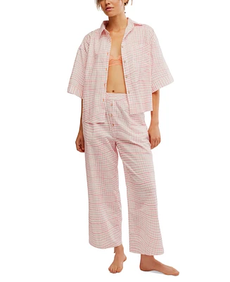 Free People Women's Summer Sleeper Cotton Short-Sleeve Pajama Set