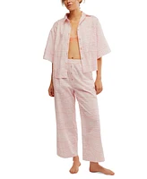 Free People Women's Summer Sleeper Cotton Short-Sleeve Pajama Set