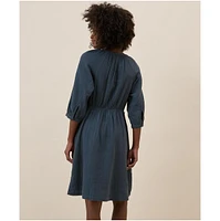Pact Women's Organic Cotton Coastal Double Gauze Peasant Dress