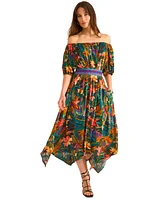 Vince Camuto Women's Printed Off-The-Shoulder Dress