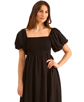 Vince Camuto Women's Smocked Empire-Waist Puffed-Sleeve Dress
