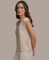Donna Karan New York Women's V-Neck Burnout Blouse