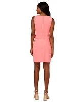 Adrianna Papell Women's Boat-Neck Ruffle-Waist Sheath Dress
