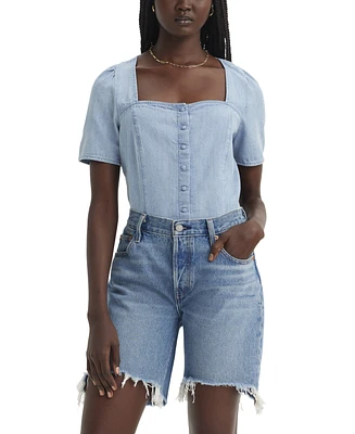 Levi's Premium Women's Pascale Cotton Square-Neck Blouse
