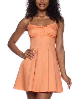 Alex & Sophia Juniors' Sleeveless Ruffle-Trim Cotton Mini Dress