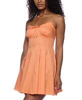 Alex & Sophia Juniors' Sleeveless Ruffle-Trim Cotton Mini Dress