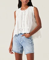 Astr the Label Women's Alisa Eyelet Cotton Sleeveless Top