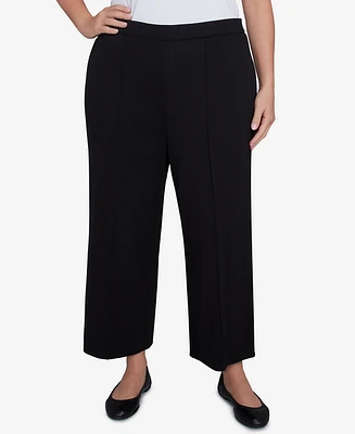 Alfred Dunner Plus Natural Instinct Flat Front Relaxed Pull On Ankle Pants