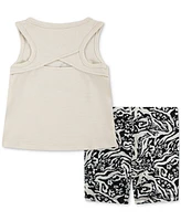Nike Baby Girls Wild Flower Tank Top & Printed Bike Shorts, 2 Piece Set