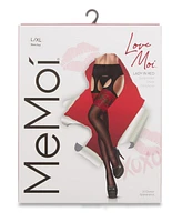 MeMoi Women's Lady Red Suspender 20 Denier Sheer Pantyhose LOV405