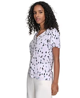 Calvin Klein Women's Flutter-Sleeve V-Neck Blouse