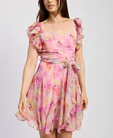 En Saison Women's Amari Ruffle Mini Dress