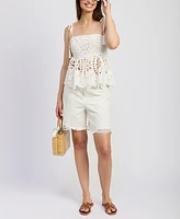 En Saison Women's Courtney Cotton Peplum Top