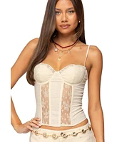 Edikted Women's Avena Linen Look Lacey Corset