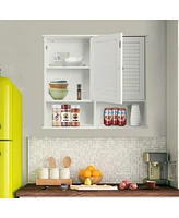 Gymax 27.5'' H Wall Cabinet Hanging Bathroom Storage Cabinet Adjustable Shelf
