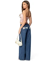 Edikted Women's Lacey Pocket Low Rise Jeans