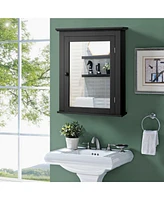 Gymax Bathroom Mirror Cabinet Wall Mounted Adjustable Shelf Medicine