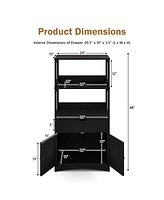 Gymax Bathroom Storage Cabinet w/Drawer Shelf Cupboard Floor