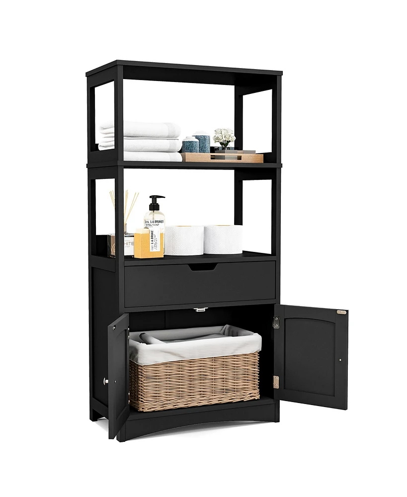 Gymax Bathroom Storage Cabinet w/Drawer Shelf Cupboard Floor