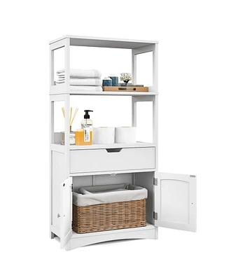 Gymax Bathroom Storage Cabinet w/Drawer Shelf Cupboard Floor