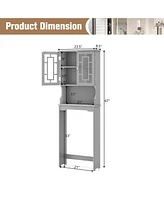 Gymax Bathroom Over The Toilet Space Saver Storage Cabinet Organizer Shelf