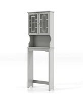Gymax Bathroom Over The Toilet Space Saver Storage Cabinet Organizer Shelf