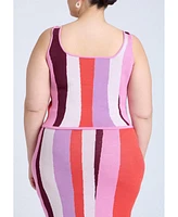 Eloquii Plus Intarsia Square Neck Tank