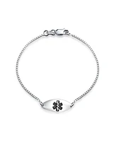 Bling Jewelry Delicate Thin Oval Medical Id Bracelet in Sterling Silver