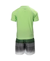 Star Wars Boys The Mandalorian Pullover Rash Guard and Swim Trunks Outfit Set