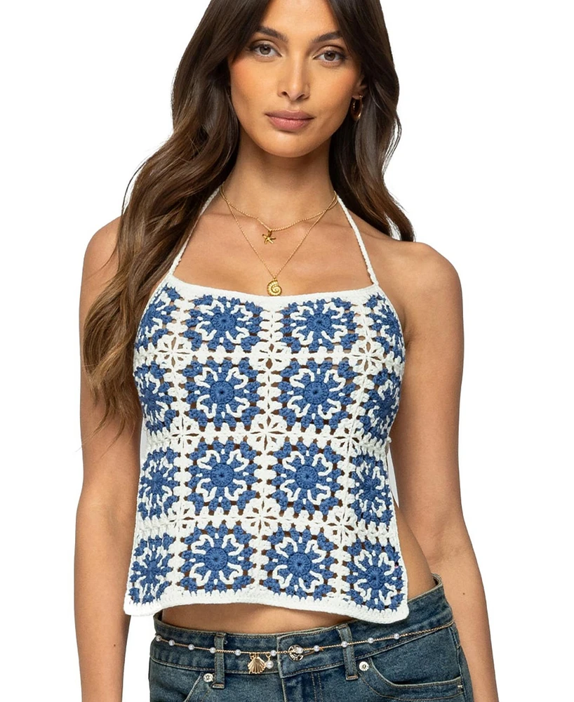 Edikted Women's Naia Backless Crochet Top