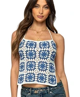 Edikted Women's Naia Backless Crochet Top