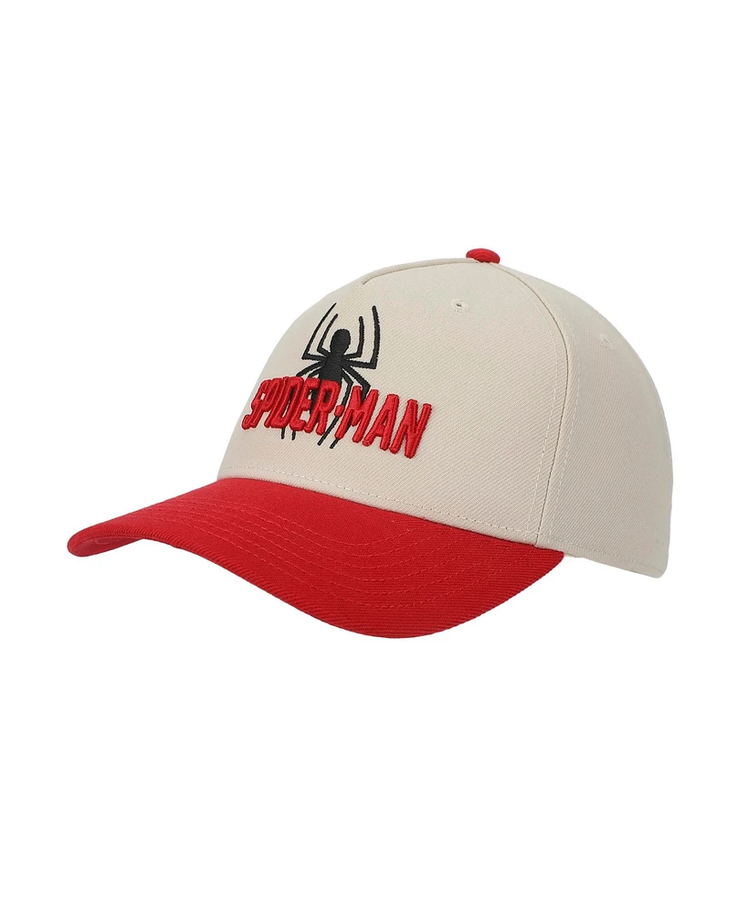 Marvel Men's Ultimate Spider-Man Spider Logo White & Red A-Frame Snapback Hat