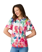 Cable & Gauge Women's Flutter Sleeve Pleated Top