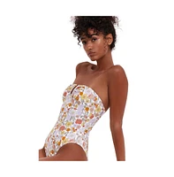 Flirrt Gottex Women's Flirtt Botanic Party Bandeau One Piece Swimsuit