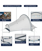 Naturehike Jims Gear Ultralight Backpacking Tent, 1-2 Person Tunnel Tent with Vestibule, Waterproof and Windproof for High-Altitude Camping
