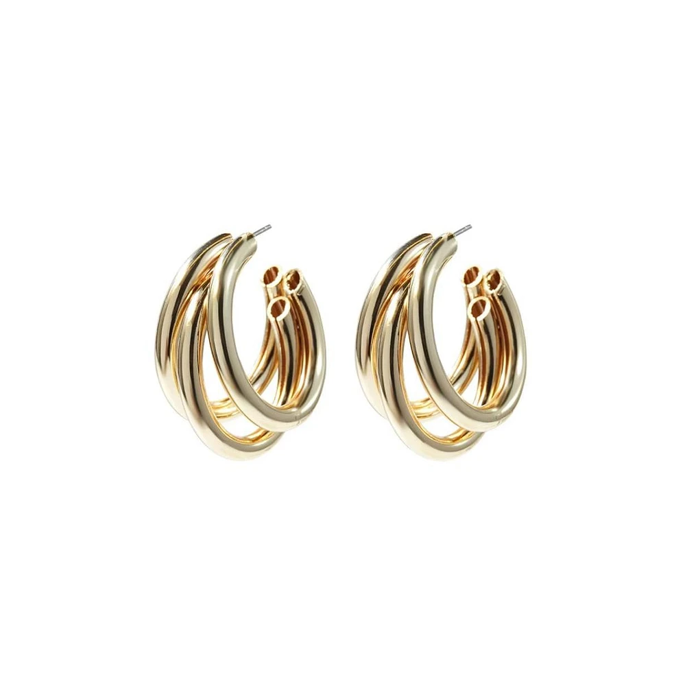 Serenity Triple Hoops Trio Huggie Hoop Earrings