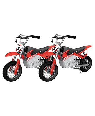 Razor MX350 Kid & Teen Dirt Rocket Ride On High-Torque Electric Motocross Motorcycle Dirt Bike, Speeds up to 14 Mph, Red (2 Pack)