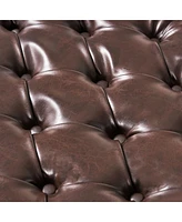 Pu Leather Storage Bench Classic Tufted Ottoman Multifunctional Bedroom and Living Room Bench-The Pop Home