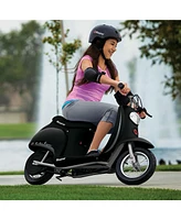 Razor Pocket Mod Miniature Euro 24V 250W Electric Retro Outdoor Scooter Ride with 12-Inch Tires and Rechargeable Battery, Black (2 Pack)